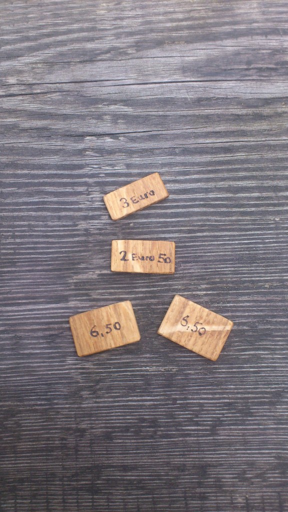 Preisschildchen aus Holz