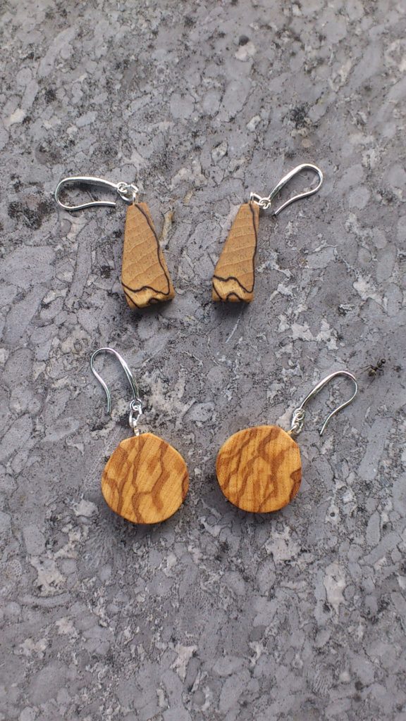 Ohrringe Buche gestockt und Olive