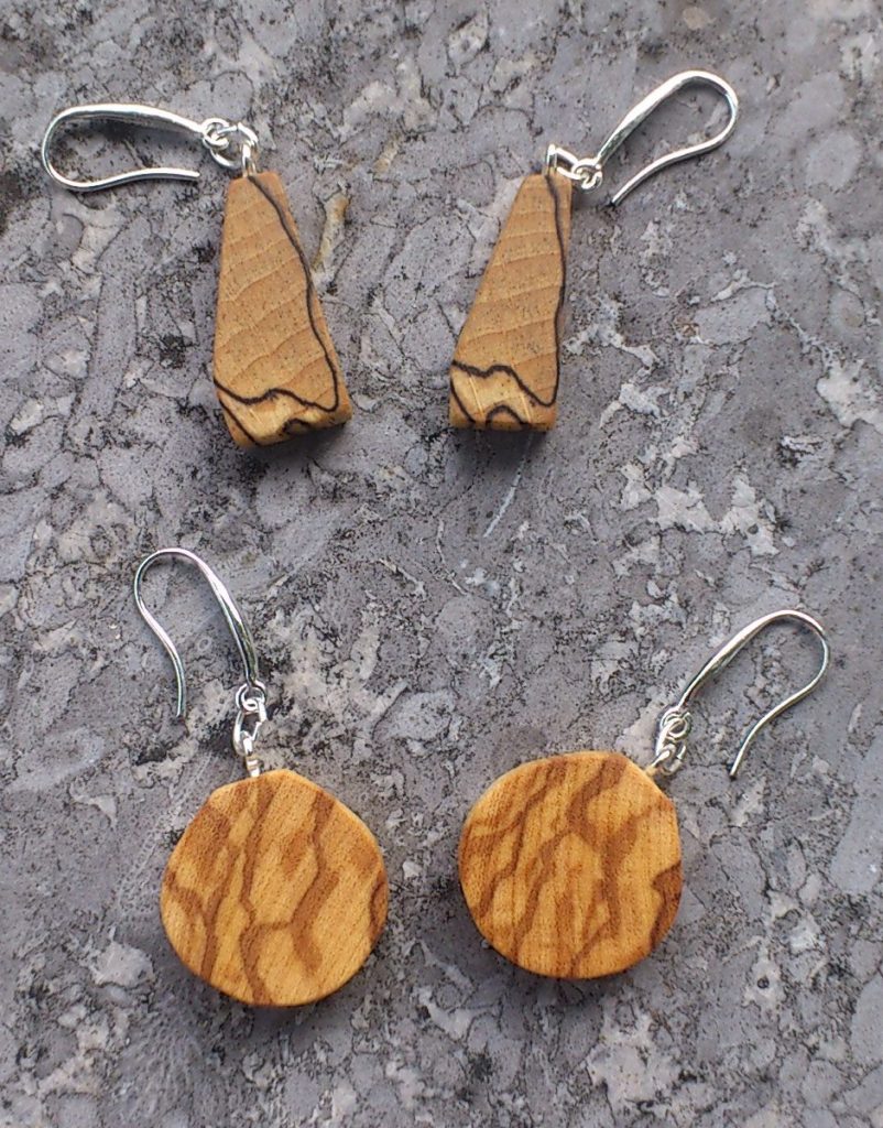 Ohrringe Buche gestockt und Olive