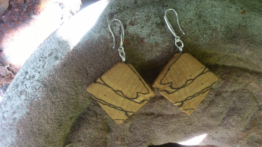 Ohrringe aus Buche gestockt