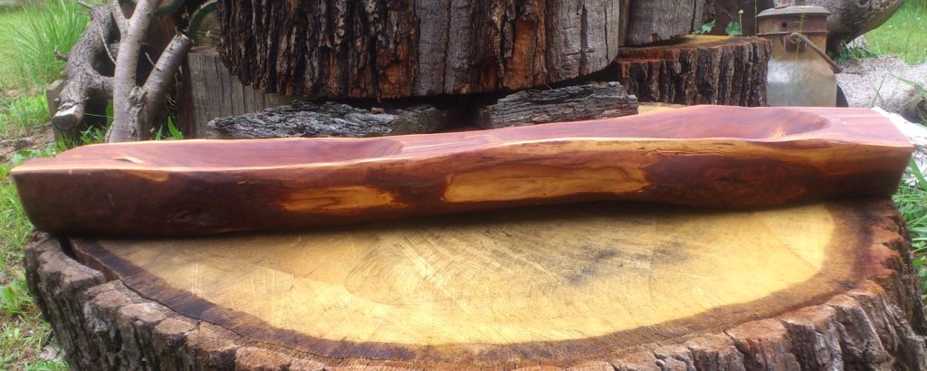 Doppelschale aus Kirschholz, 78 cm lang, 7 cm hoch