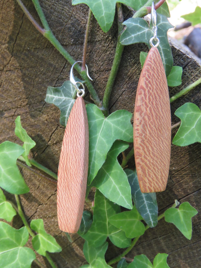 Ohrringe aus Platane, Ohrhaken aus 925-er-Sterling-Silber