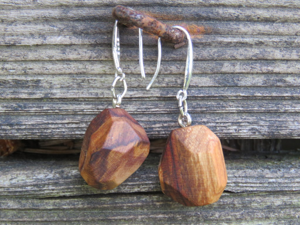 Ohrringe aus Kirschholz, Ohrhaken aus 925-er-Sterling-Silber