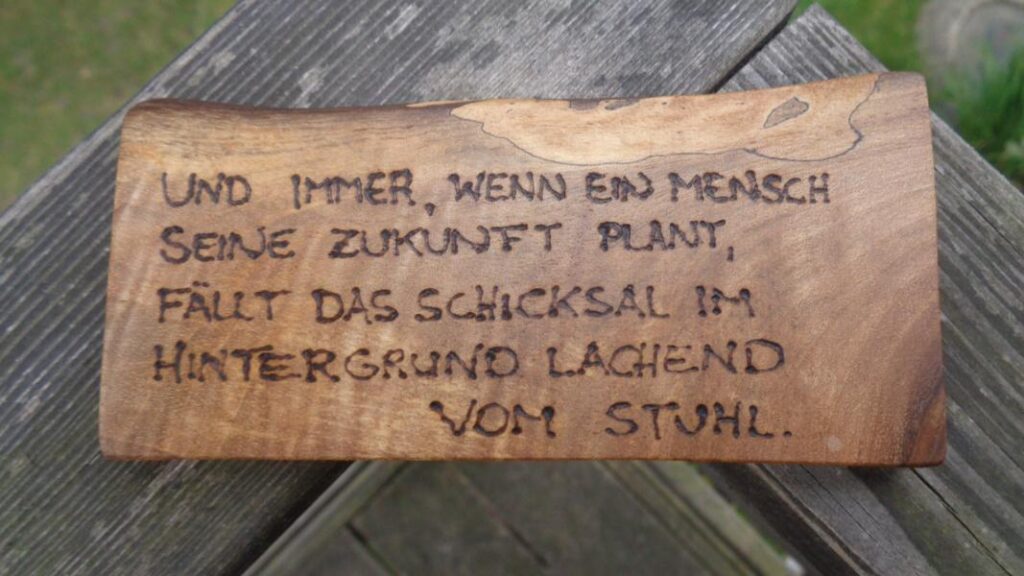 Holzmagnet mit Spruch