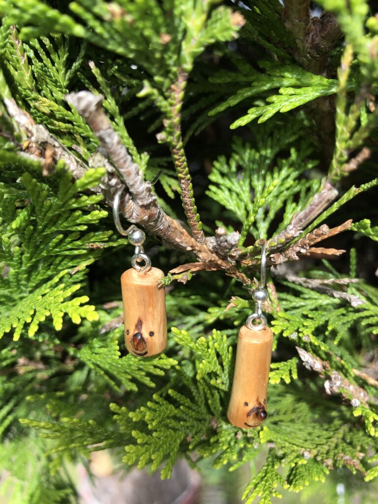 Holzkumpel-Ohrringe